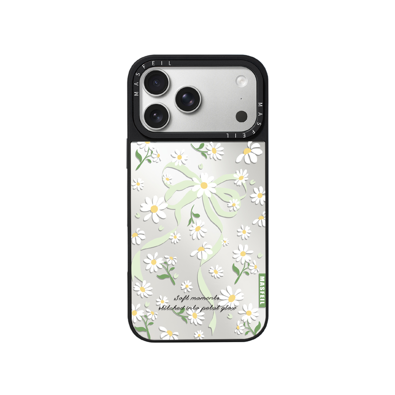 MASFEIL× 春日絮语适用iPhone17Promax手机壳新款ip15磁吸带支架苹果16Pro套Jo5镜面ins高级感女13pm全包14