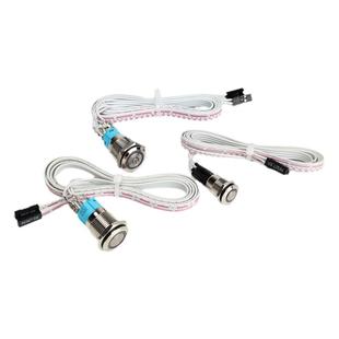 台式机电脑开机键启动重启键金属按钮开关带灯主板硬盘延长连接线