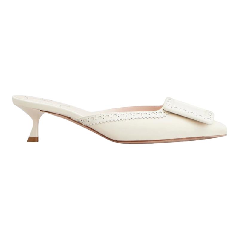 RogerVivier/罗杰维维亚女士穆勒鞋羊皮小牛皮细高跟穿孔新款