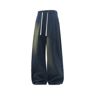 WASSUP纯棉加绒工装裤男款秋冬季新款美式宽松直筒休闲加厚长裤子