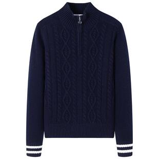 [羊毛]Navigare意大利小帆船休闲半拉链毛衣女秋冬新款宽松针织衫