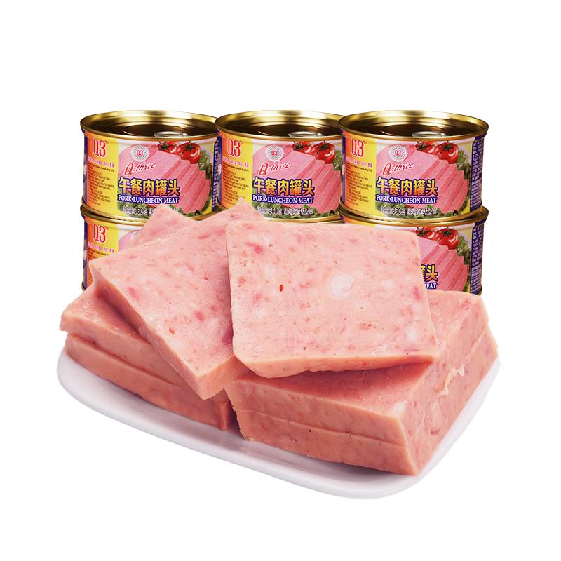 Q3午餐肉360g*6罐組合包郵 火鍋三明治壽司  豬肉熟食福建漳州