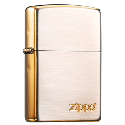 zippo打火机三面镀金标志