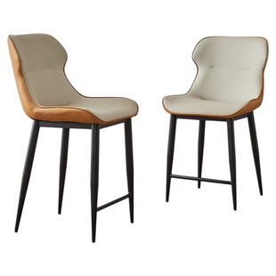 定制6550CM厘米加坐高岛吧导台椅子靠背意式轻奢餐椅高脚现代家用