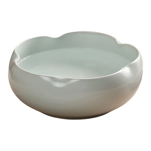 汝窑海棠笔洗大号书法陶瓷多功能洗笔器文房四洗笔创意摆件批发毛笔练习水盂国画墨汁大号青瓷笔洗缸墨池