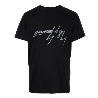 山本耀司圆领印花纯棉短袖t恤