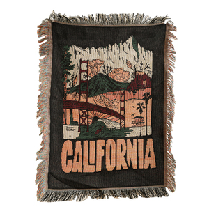 雪山森林棉线编织挂毯房间卧室装饰挂布背景布柜子盖巾氛围布置