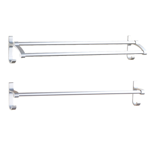 太空铝银色浴室毛巾架浴巾架洗手间毛巾杆挂件壁挂架子双杆免打孔