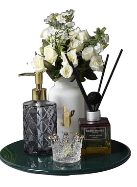 卫生间摆件组合陶瓷软装托盘