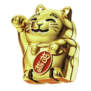 迷你便携小指甲刀折叠不锈钢防飞溅指甲剪可爱招财猫单个带指甲锉