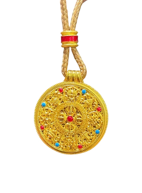 足金包银珐琅彩如意圆满八宝罗盘