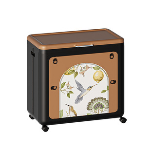 安家日记新中式双开门收纳箱折叠可移动复古风衣物玩具整理储物箱