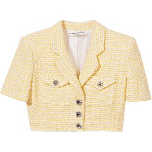 IT ALESSANDRA RICH女装短款粗花呢夹克新品小香风露脐外套3169XK