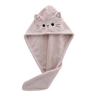 JOJO'S L. PD.foil.ins风卡通憨憨猫耳朵干发帽洗脸头带 | 珠箔