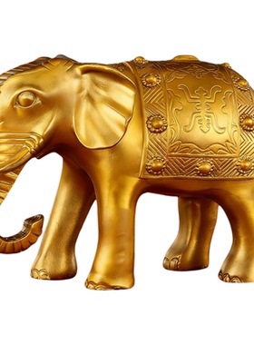 铜制大象招财吸水桌面摆件