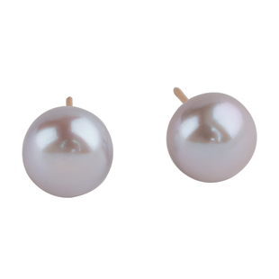 强光泽天然珍珠9-10mm大灯泡复古巴洛克气质fever同款耳环耳夹女