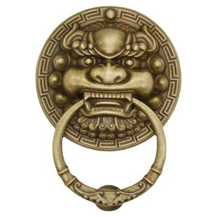纯铜兽头门环中式仿古拉手虎头麒麟头狮子头老式复古大门把手拉环