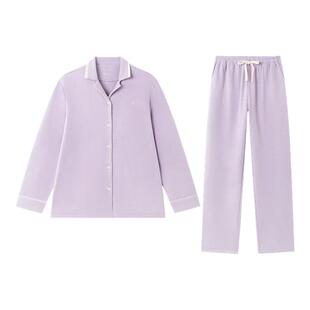 【双面绒磨毛】全棉时代翻领开襟睡衣套装保暖家居服情侣款26秋冬
