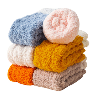 宝宝冬季袜子长筒加厚加绒保暖珊瑚绒冬天新生婴儿过膝睡眠地板袜