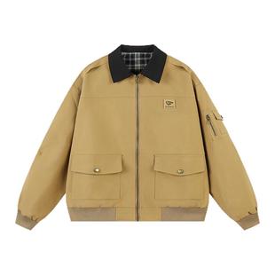 GOOZI MADE 巴恩风美式翻领外套男春季cleanfit男生飞行员夹克潮