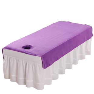 美容院床单美容床床单珊瑚绒短毛绒带洞按摩床单加绒理疗床单带孔