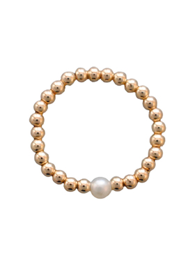 法式优雅叠戴金豆珍珠女串珠14k