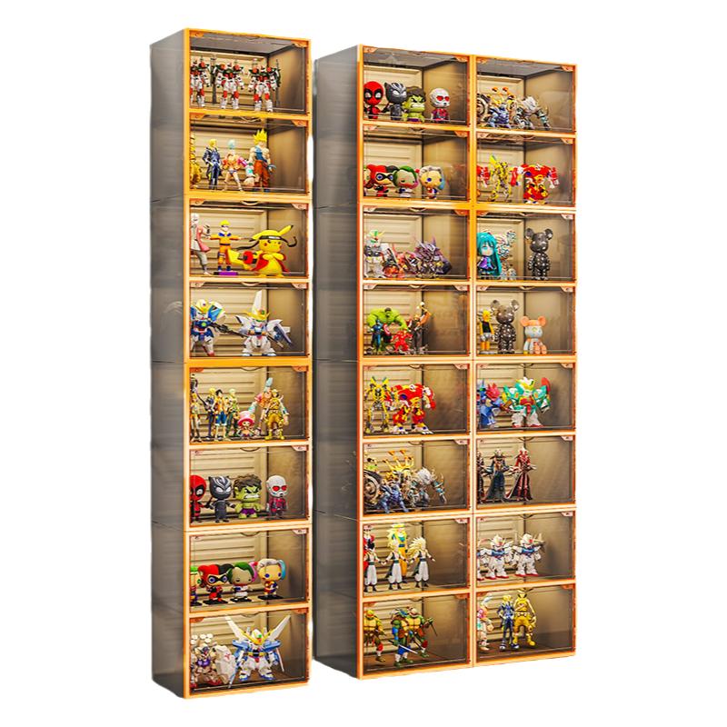 手办乐高展示柜模型玩具收纳陈列架仿玻璃亚克力透明家用积木柜子