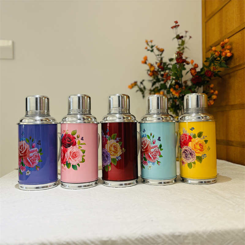 老式小热水瓶2磅0.8升复古怀旧摆件迷你暖壶铁皮外壳家用保温水壶