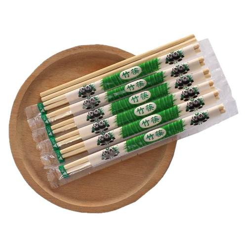 一次性筷子独立包装外卖快餐食品级商家用打包筷卫生加粗加长竹筷