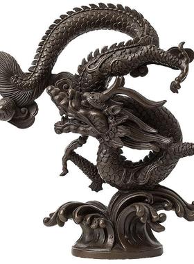 铜龙年摆件五爪龙腾四海高档礼品