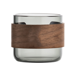 加厚耐高温高硼硅全玻璃茶杯80ML小茶杯木框杯水杯喝茶专用小杯子