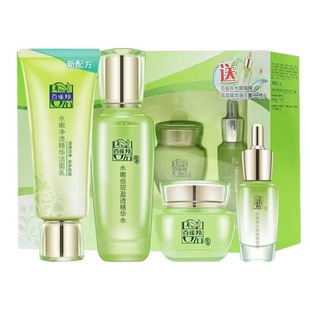 百雀羚套装水嫩保湿倍现带霜版本 肌护肤品化妆品四件套95g洁面+1