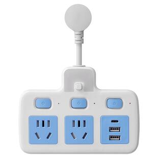 公正午纯铜插座多功能快充USB带夜灯插线板办公家用学生宿舍分控