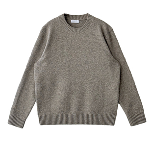 Nick Tian 极简风纯色毛衣长袖针织衫男秋冬宽松软糯圆领打底衫