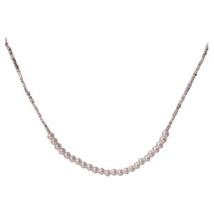 温柔风碎银子珍珠项链女法式高级感轻奢choker颈链气质锁骨链配饰