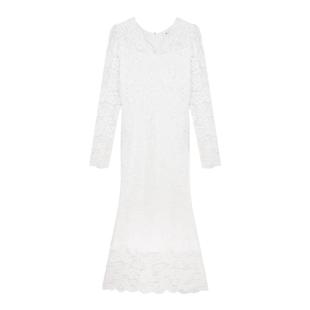 蕾丝连衣裙女装2025新款春秋高级感气质名媛修身显瘦中长款包臀裙