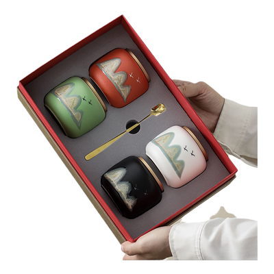 陶瓷窑变釉中式复古小号茶叶罐