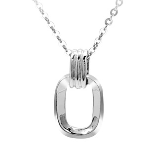 Pt.Charm新品 女士铂金吊坠方形镂空Pt950白金套链O字链简约ins