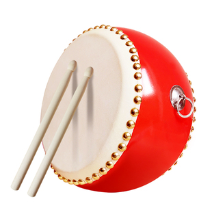 儿童鼓牛皮鼓小鼓大堂鼓幼儿园成人演出鼓乐器敲鼓5678910寸