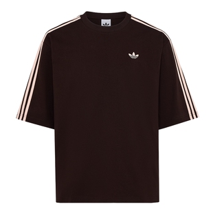 adidas阿迪达斯三叶草纯棉运动短袖T恤26夏男大号版型半袖 KG6333