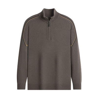 杉杉纯绵羊毛半拉链加厚针织衫