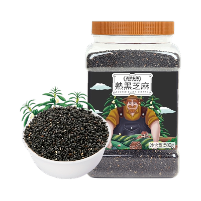 盖亚农场熟黑芝麻500g×1罐×1组
