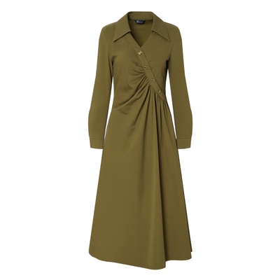 IDPAN率性干练捏褶显瘦连衣裙