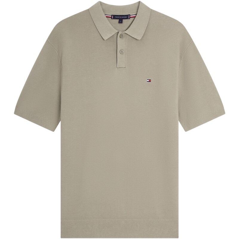 Tommy男装纯棉肌理感针织POLO衫