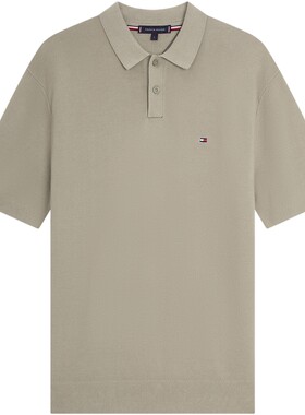 Tommy男装纯棉肌理感针织POLO衫