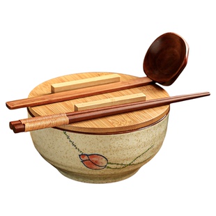 面条碗高颜值方便面碗带盖的陶瓷碗轻食碗吃面的碗日式拉面碗筷勺