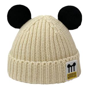 婴儿帽子秋冬季男宝宝女毛线帽超萌可爱M耳朵针织冬款儿童毛线帽