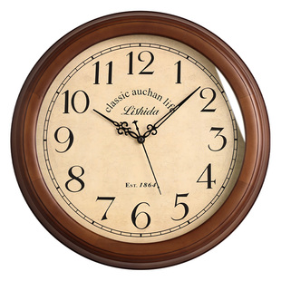 中古风美式复古挂钟客厅2025新款轻奢高级法式实木创意时钟表挂墙