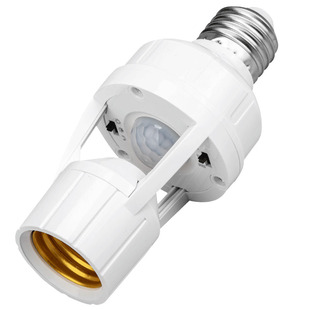 雷达感应灯座E27螺口灯头楼道智能延时感应开关led灯底座家用220V
