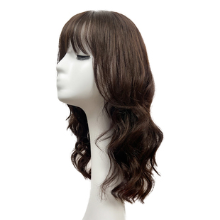 swanee假发全头套女真人发丝自然全真发头套羊毛卷假发中年妈妈款